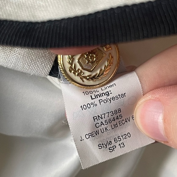 J. Crew | Ivory Schoolboy Linen Blazer Preppy Old Money Quiet Luxury Academia - Picture 4 of 5